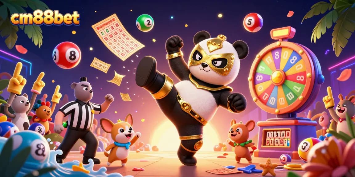 Experience the excitement of cm88bet with dynamic game elements and lively characters in a vibrant casino scene.