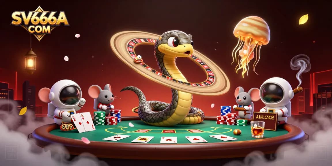 Engage in thrilling bets with SV666A COM in a vibrant cosmic casino setting.
