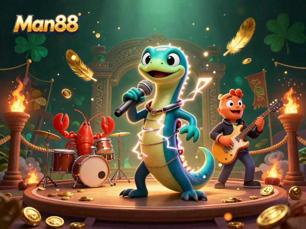 Catch exciting gameplay at Man88, featuring vibrant characters and dynamic casino elements.