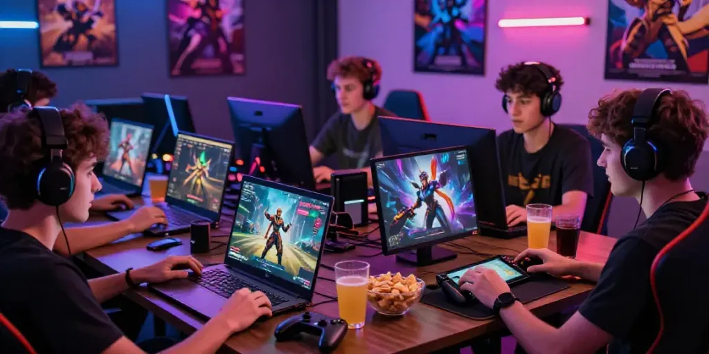 Dewacash Asia gaming scene with diverse players enjoying online gaming experience.