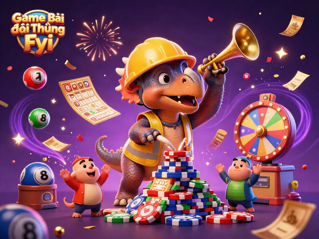 Engage with thrilling gaming moments at Game Bài Đổi Thưởng Fyi featuring dynamic lottery elements and vibrant characters.
