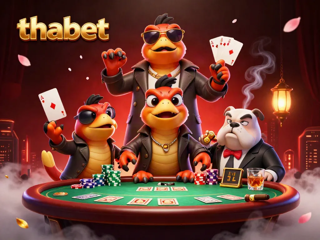 Experience the thrill at thabet casino with raptors entering VIP lounge in a vibrant, playful scene.