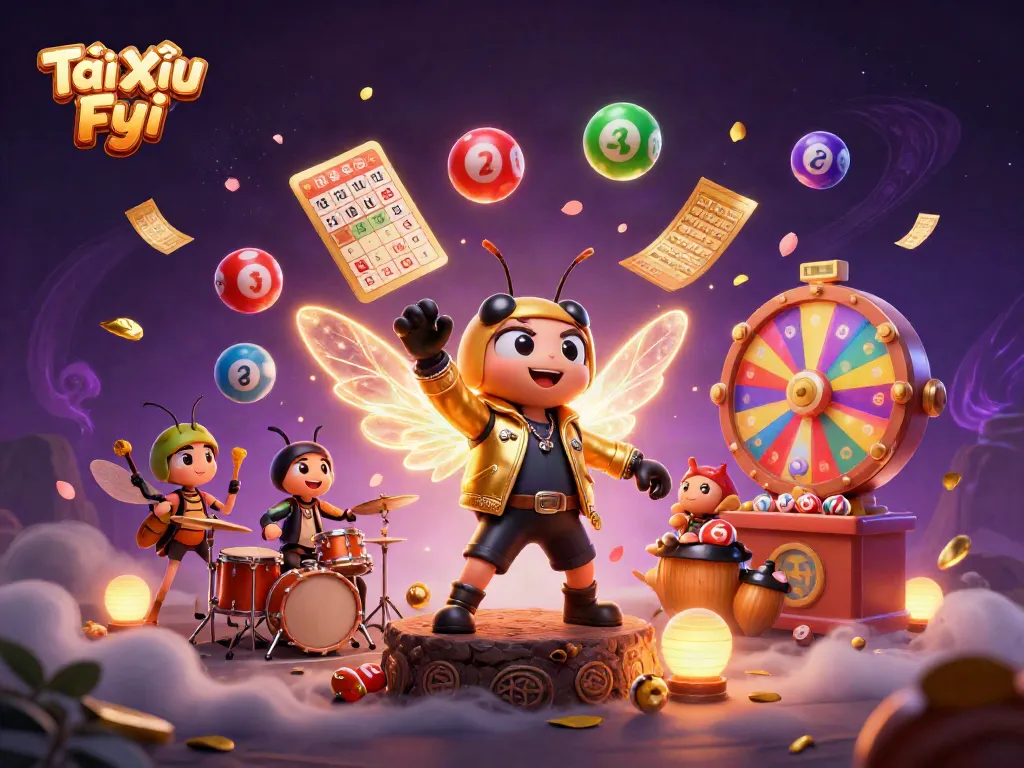 Experience the thrill of Tài Xỉu Fyi with vibrant 3D casino characters and dynamic lottery elements!