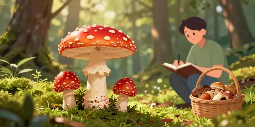 Fliegenpilz kaufen: Frisch geerntete Fliegenpilze aus einem unberührten Wald.