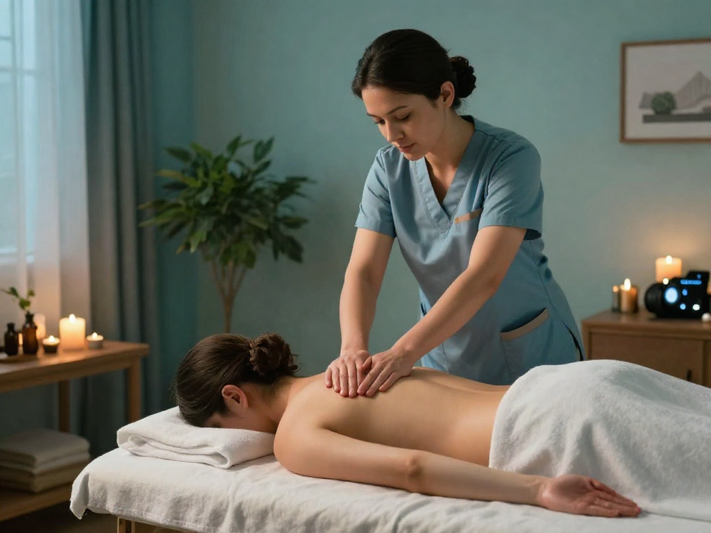 Experience 스웨디시출장 with a calming Swedish massage in a serene home environment, showcasing relaxation and tranquility.
