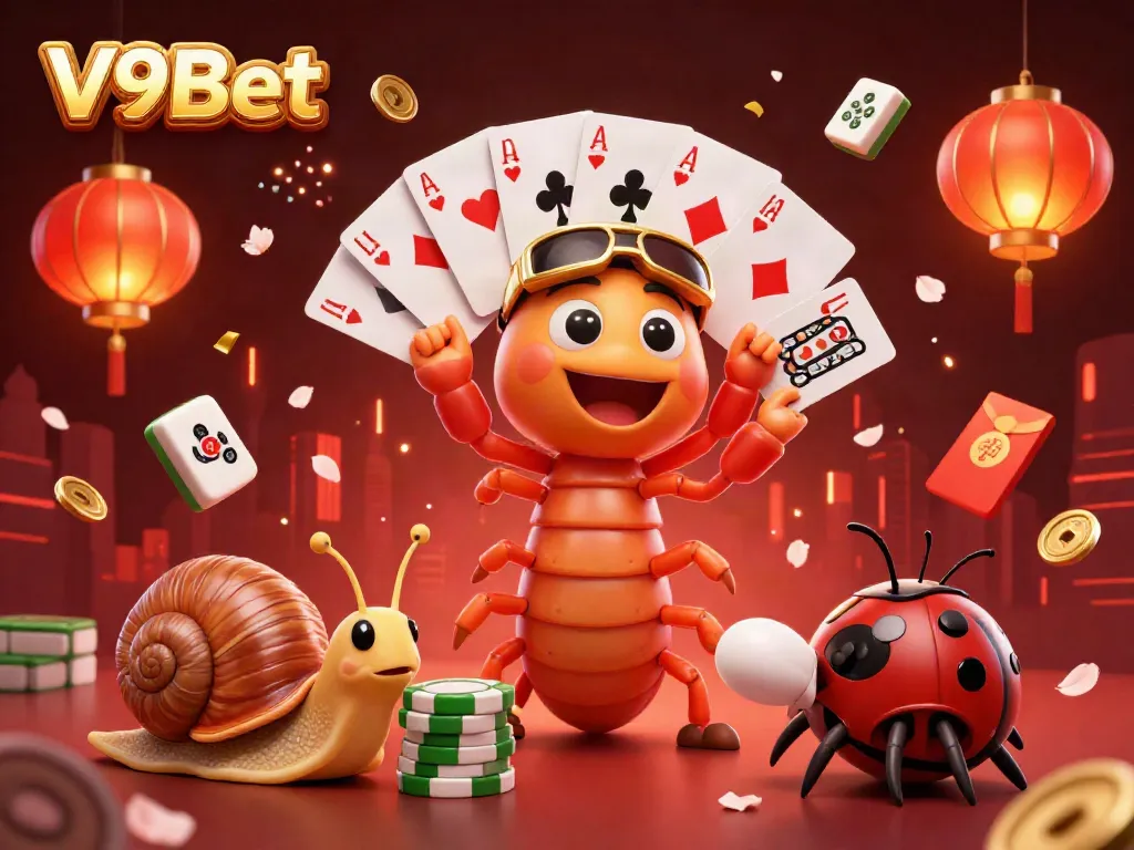 Engage in thrilling 3D gaming at V9Bet with a unique dealer and lively characters.