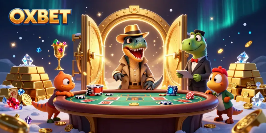 Experience thrilling moments with OXBET as characters engage in a lively blackjack game.