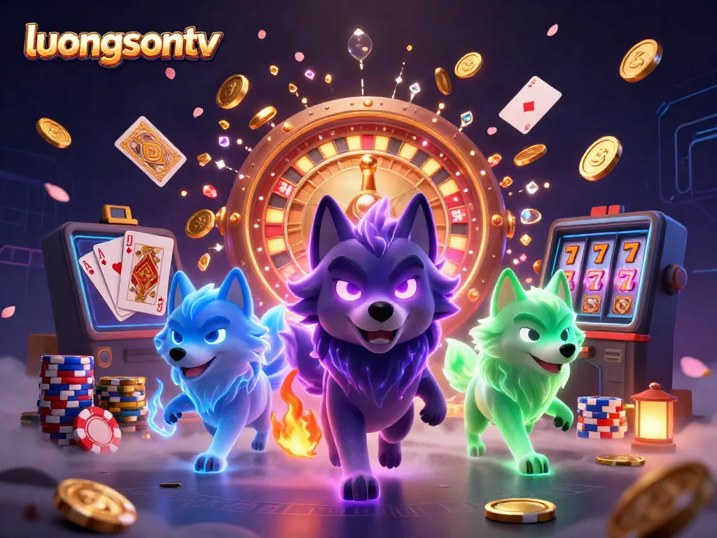 Experience thrilling gaming at luongsontv with ghostly wolves, coins, and dynamic casino elements.