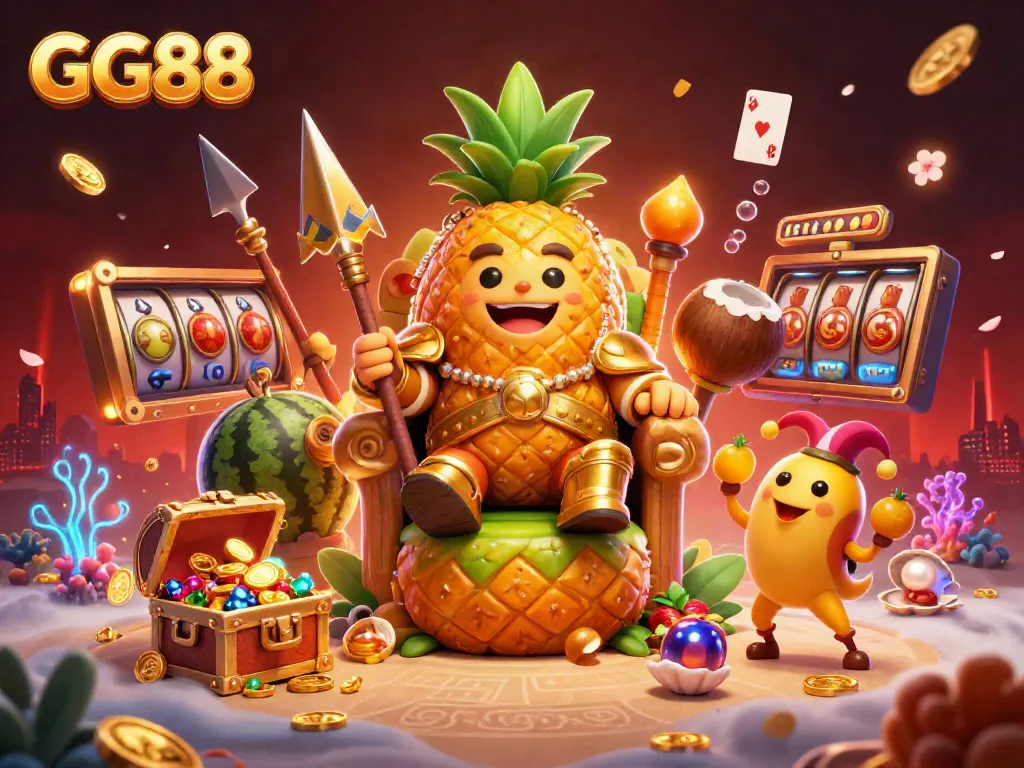 Experience exciting gaming action at GG88's vibrant beach casino with colorful characters and dynamic elements.