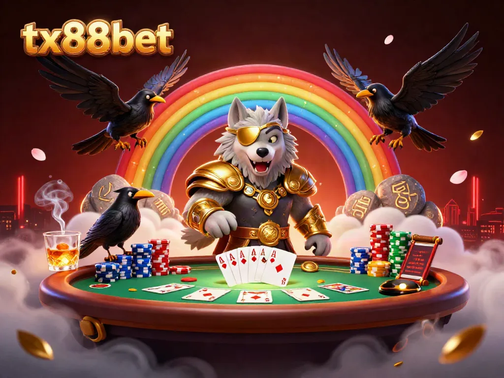 Experience the thrill of tx88bet at a vibrant poker scene featuring dynamic Norse characters.