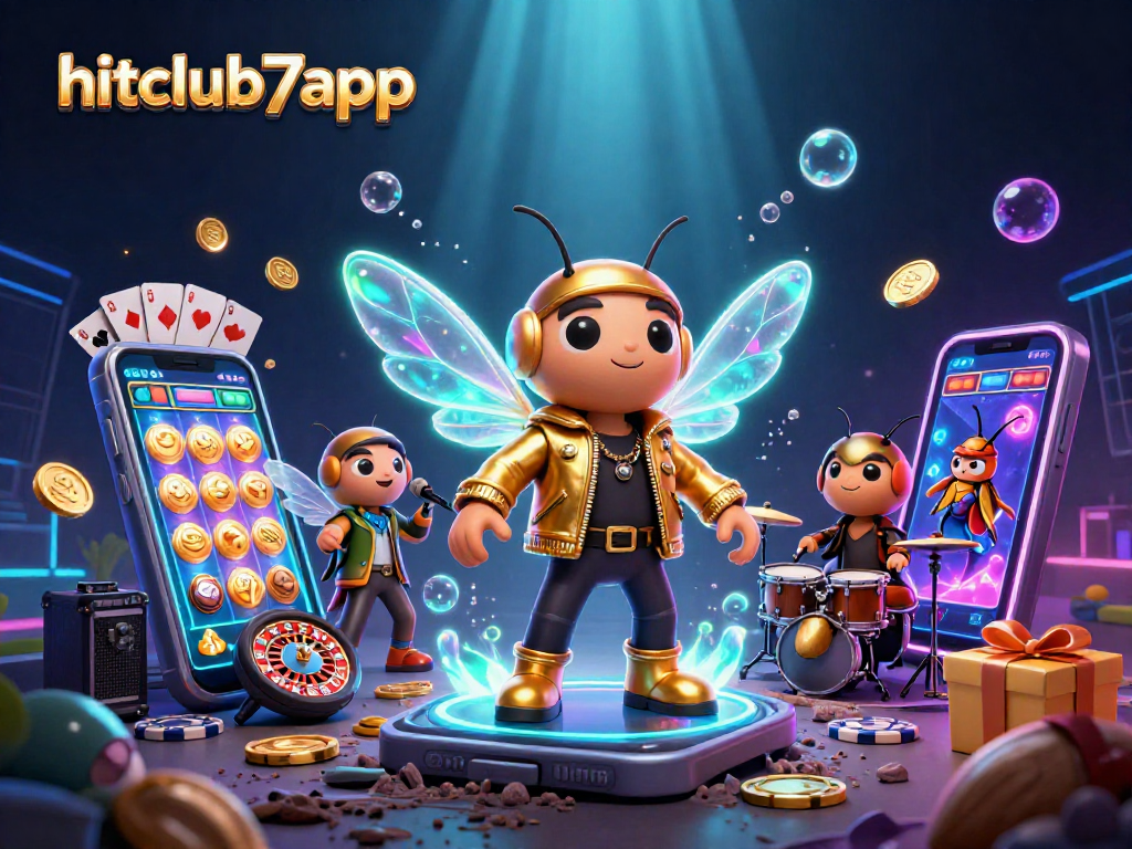 Spin and win big with hitclub7app's vibrant casino illustration, showcasing dynamic gaming elements.