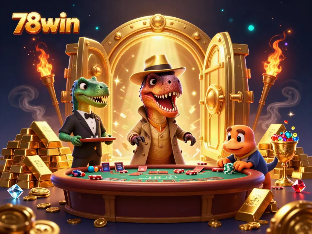 Experience the exciting world of online gaming at 78win with vibrant casino characters and rich elements.