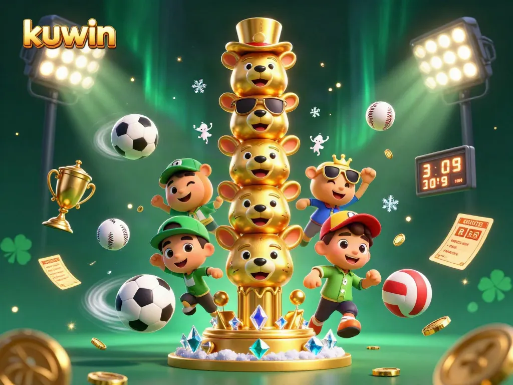 Engage in thrilling gaming experiences at kuwin's vibrant casino featuring sports elements and golden totem.
