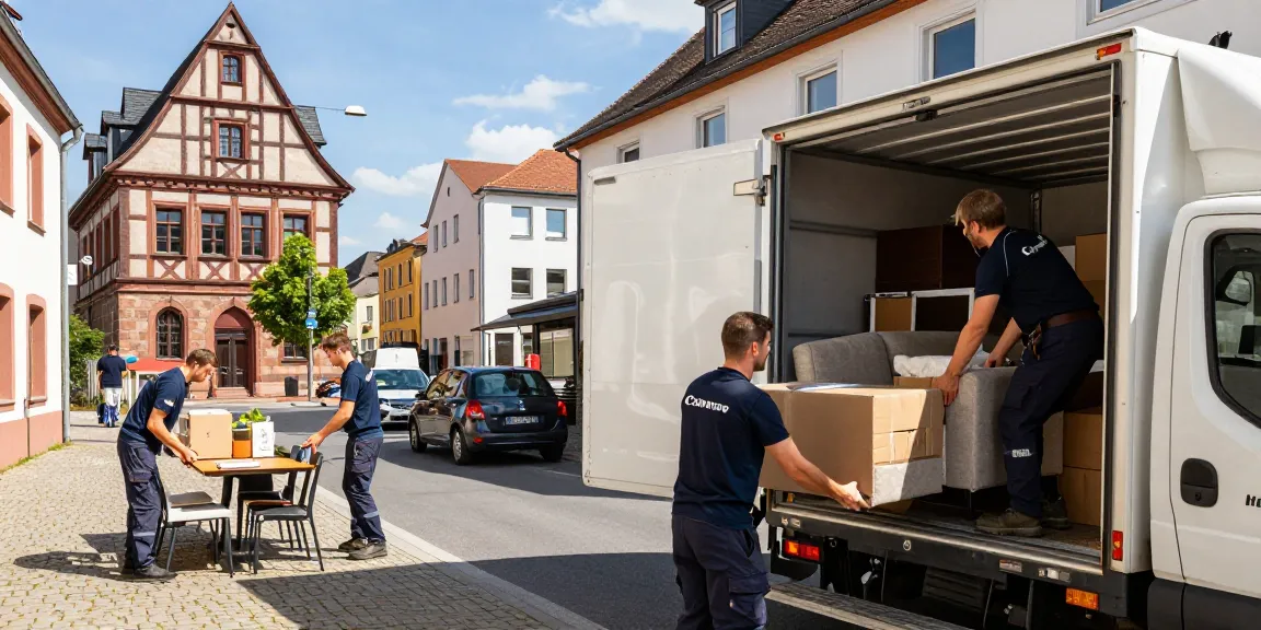 Umzugsunternehmen Speyer-Team bei der professionellen Möbelmontage in der Altstadt, engagiert und effizient.